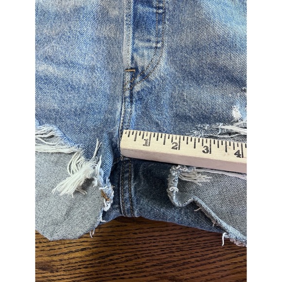 Levi's 501 High Rise Womens Shorts 28 Medium Wash Denim Cut Off Distressed - Picture 3 of 5